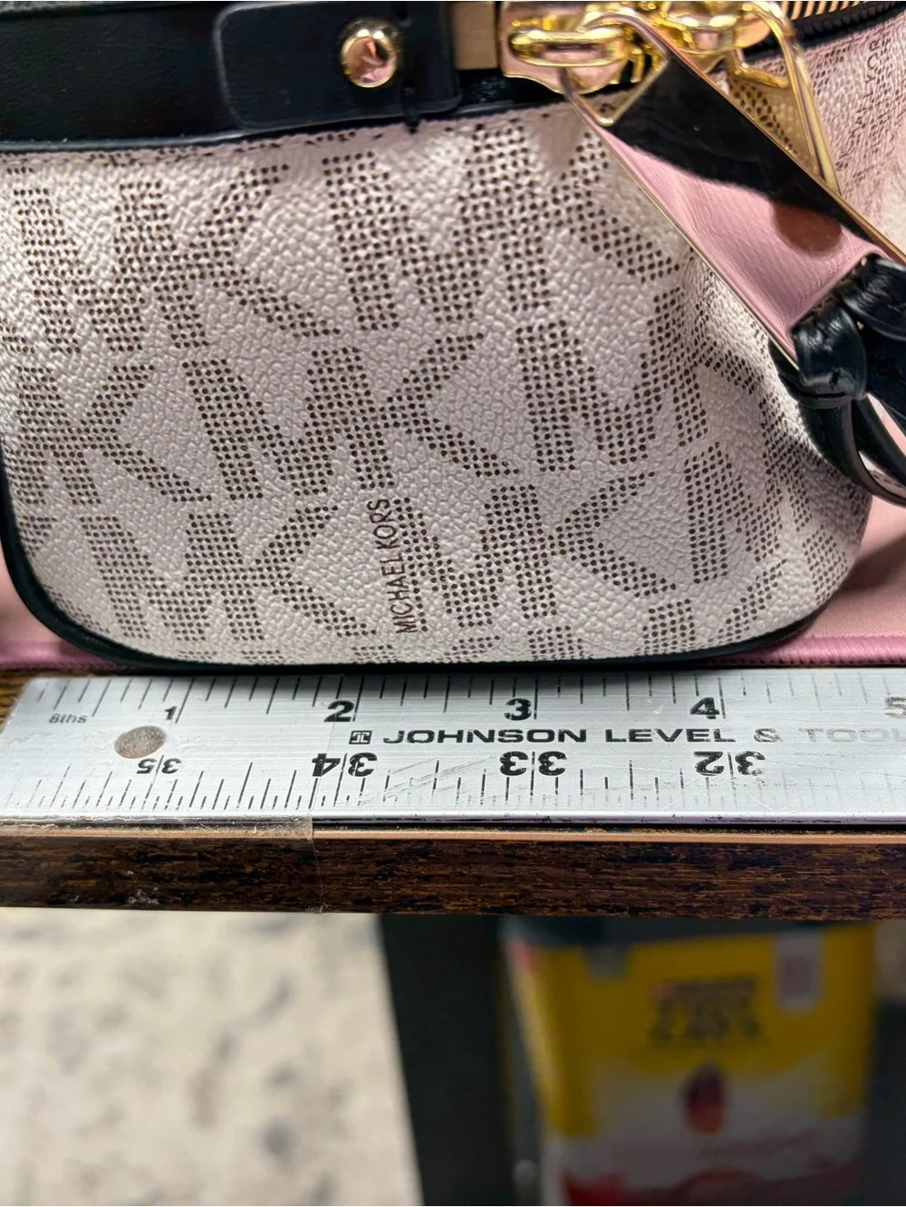 Michael Kors Rhea Browns & White MK Signature mini Dome Backpack